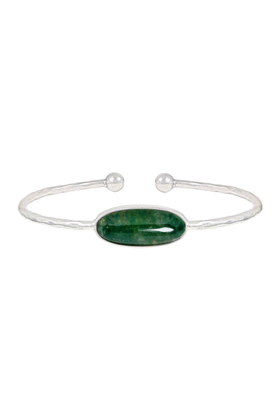 Moss Agate Cuff Bracelet - SF