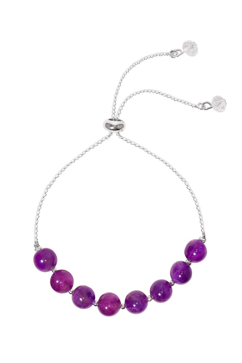 Amethyst Beaded Slider Bracelet - SF