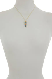 Rainbow Titanium Quartz Prism Pendant Necklace - GF