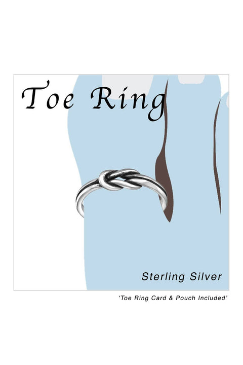 Sterling Silver Knot Adjustable Toe Ring - SS