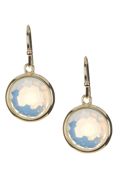 Moonstone Crystal Round Drop Earrings - GF