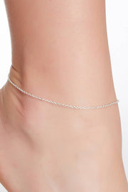 Silver Plated 1.5mm Cable Chain Anklet - SP