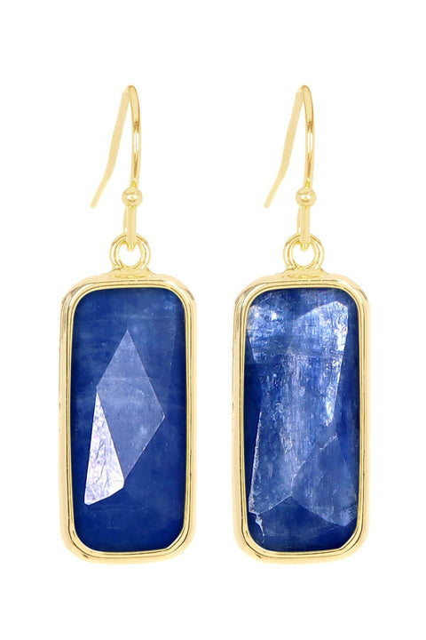 Kyanite Rectangle Earrings - GF