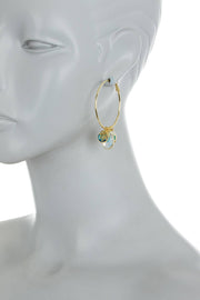 Mixed Crystal Sliding Stones Hoop Earrings - GF