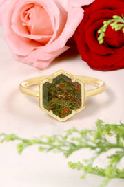 Unakite Hexagon Ring - GF