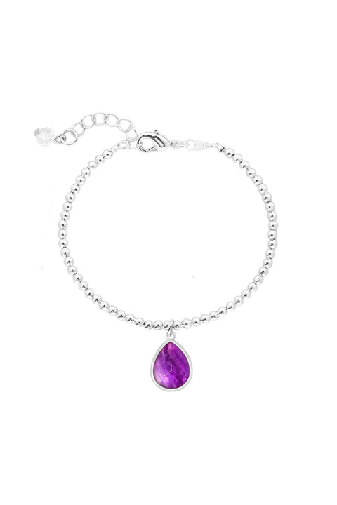 Amethyst Beaded Charm Bracelet - SF