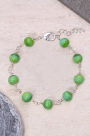 Green Murano Glass Mala Beads Bracelet - SF