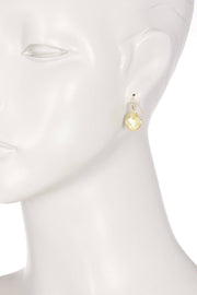 Lemon Crystal Round Drop Earrings - GF