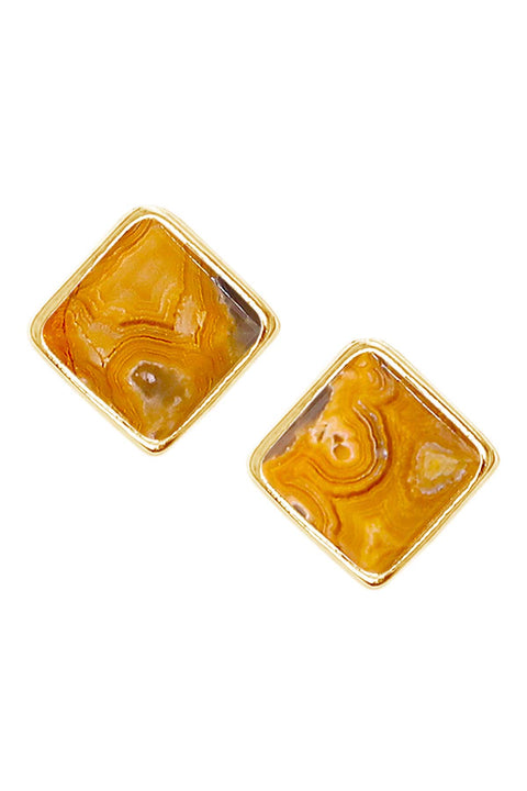 Crazy Lace Agate Rachel Post Earrings - GF