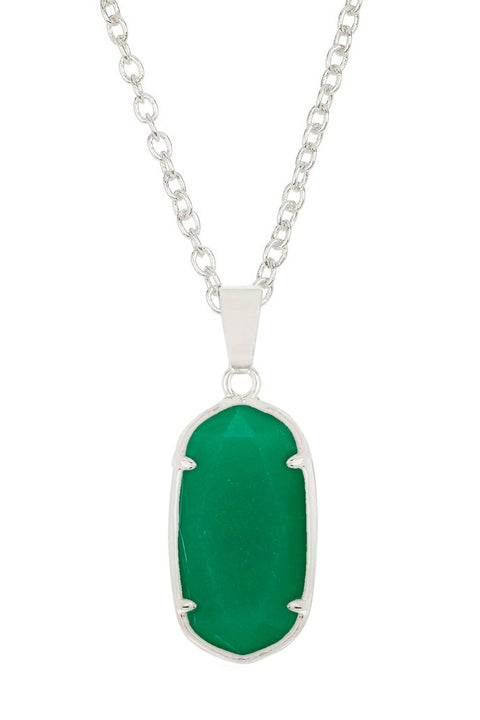 Green Chalcedony Crystal Necklace - SF