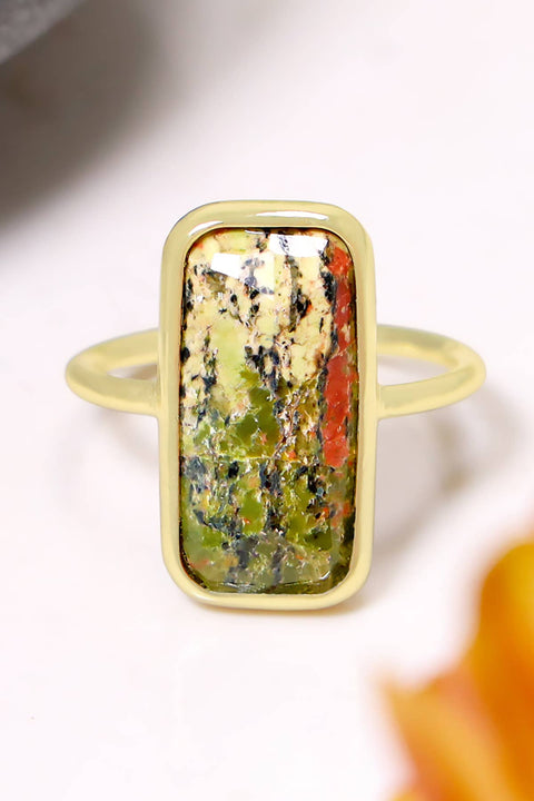 Unakite Rectangle Ring - GF