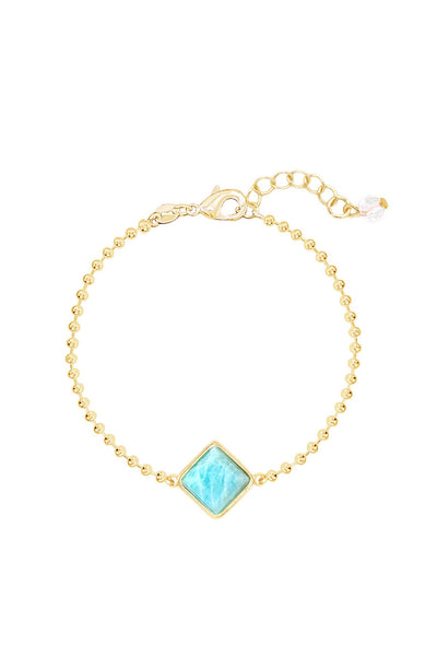 Amazonite Beaded Charm Bracelet - GF