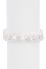 White Jade 6mm Beads Braided Bracelet - GF