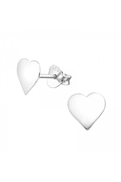 Sterling Silver Heart Ear Studs - SS