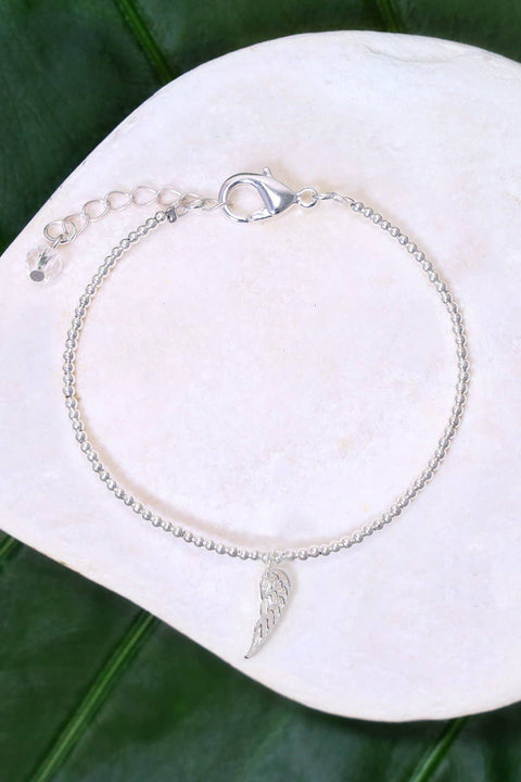 Feather Charm Beaded Bracelet - SF