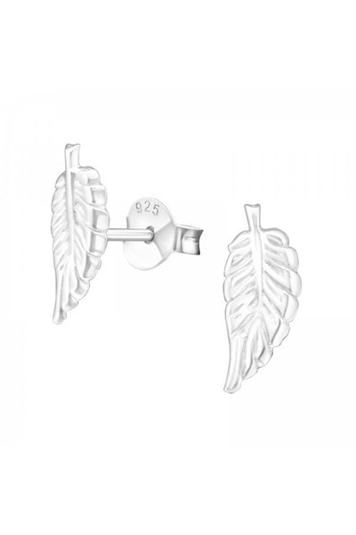 Sterling Silver Feather Ear Studs - SS