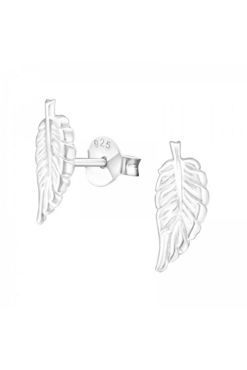 Sterling Silver Feather Ear Studs - SS