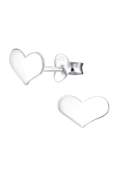 Sterling Silver Heart Ear Studs - SS