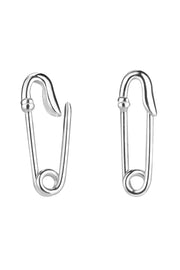 Sterling Silver Safety Pin Hoop Earrings - SS