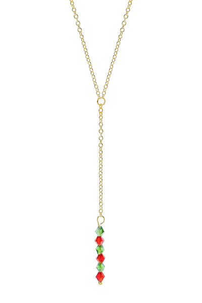 Mixed Austrian Crystal Christmas Y Necklace - GF