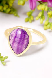 Amethyst Teardrop Ring - GF