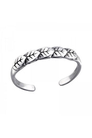 Sterling Silver Leaf Adjustable Toe Ring - SS