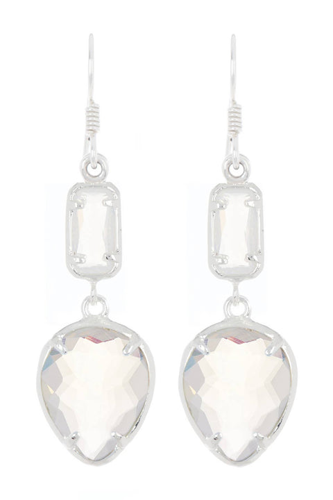 Moonstone Crystal Drop Earrings - SF