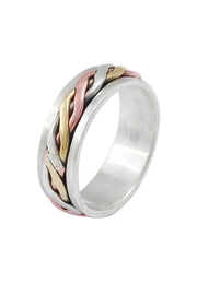 Tri-Color Band Spinner Ring - SF