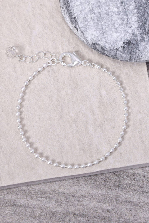 Silver Plated 2mm Bead Chain Bracelet - SP