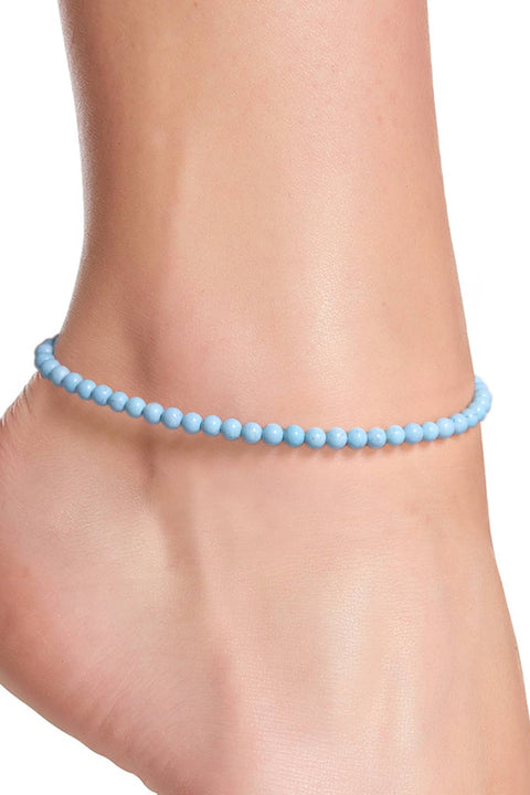 Turquoise Beaded Anklet - SF