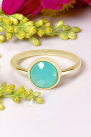 Amazonite Crystal Cab Ring - GF