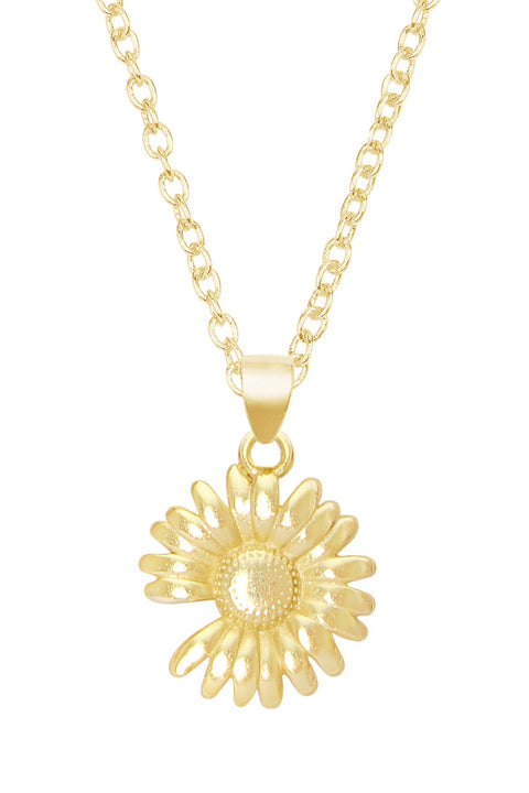 14k Gold Plated Sunflower Pendant Necklace - GF