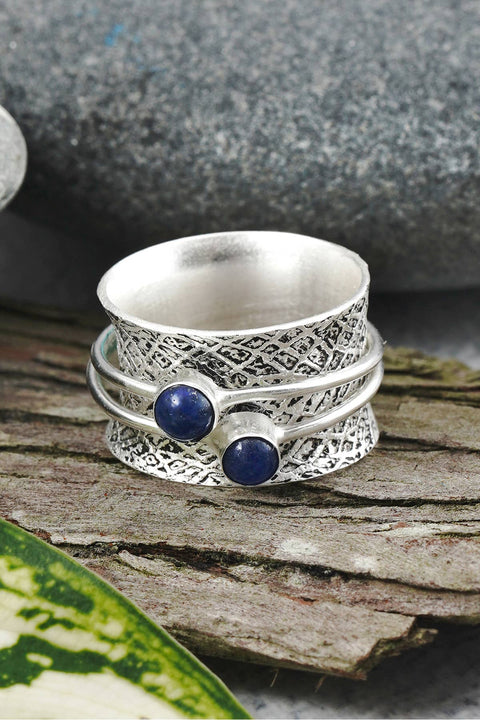 Lapis Banded Spinner Ring - SF