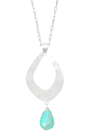 Amazonite & Fan Pendant Necklace - SF