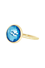 Swiss Blue Crystal Round Ring - GF