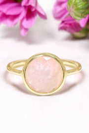 Rose Quartz Lollipop Ring - GF