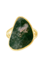 Moss Agate Statement Ring - GF