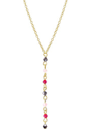 Pink Austrian Crystal Y Necklace - GF