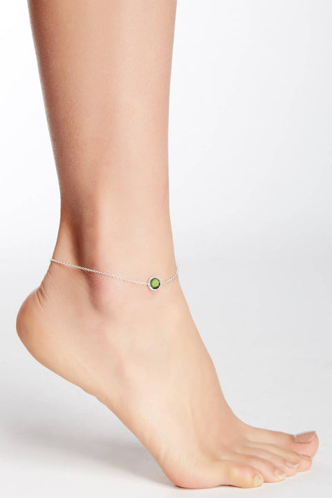 Peridot Crystal Briolette Anklet - SF