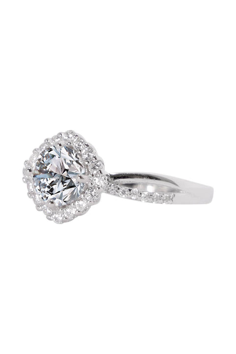 Sterling Silver Moissanite Engagement Ring - SS