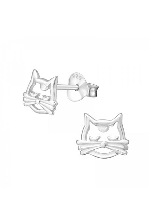 Sterling Silver Cat Ear Studs - SS