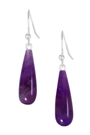 Sterling Silver & Amethyst Water Drop Earrings - SS