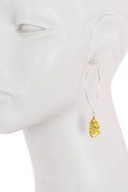 Lemon Crystal Wire Wrapped Threader Earrings - GF