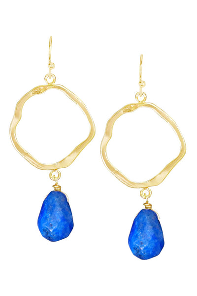 Lapis & Orbit Drop Earrings - GF