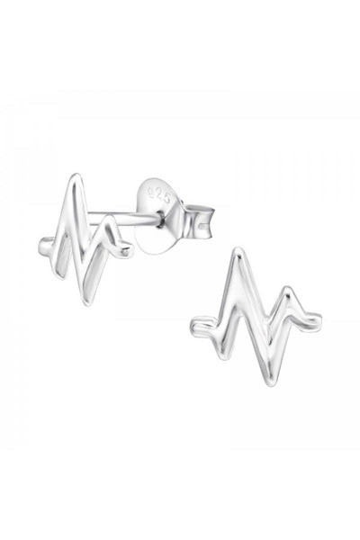 Sterling Silver Pulse Ear Studs - SS