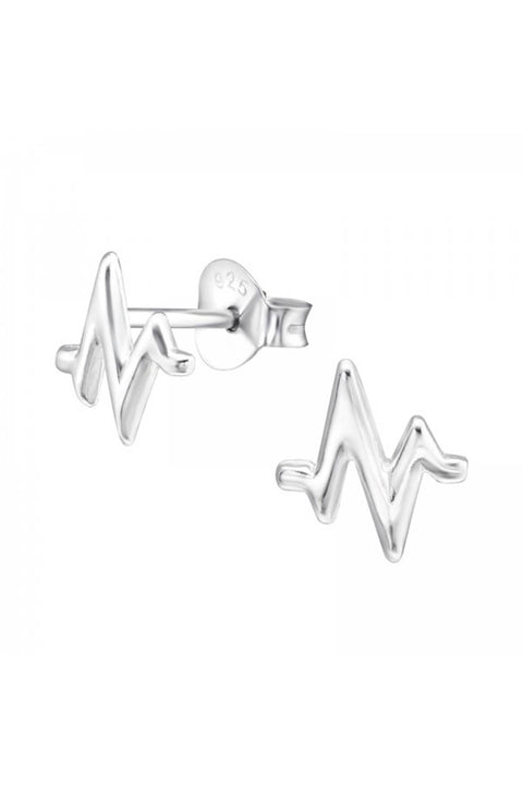 Sterling Silver Pulse Ear Studs - SS