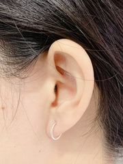 Sterling Silver Half Hoop Post Earrings - SS