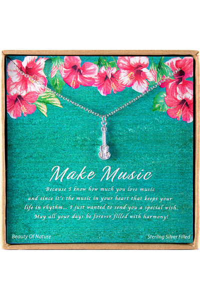 'Make Music' Boxed Charm Necklace - SF