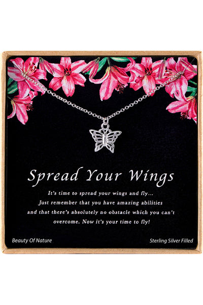 'Spread Your Wings' Boxed Charm Necklace - SF