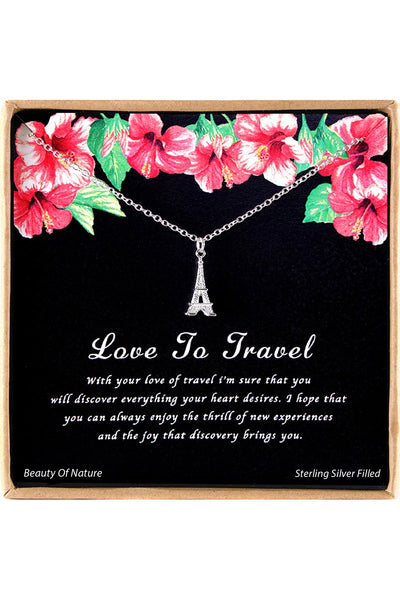 'Love To Travel' Boxed Charm Necklace - SF